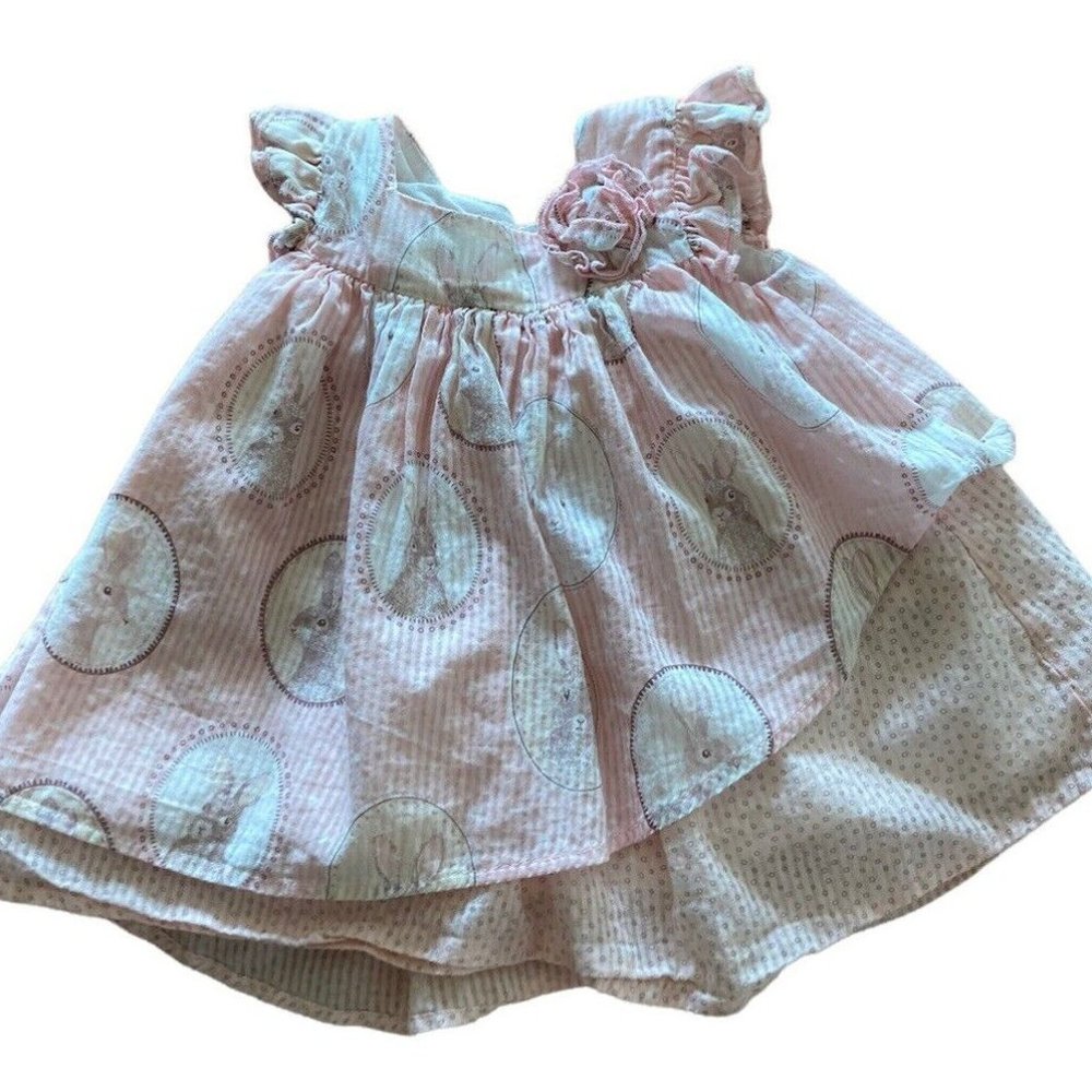 Pastourelle by Pippa & Julie Dress Baby 3-6 Months Sleeveles Pink with B…